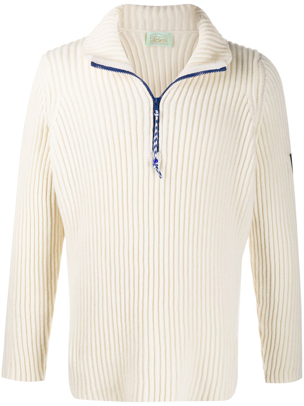 Ribbed knit jumper - White