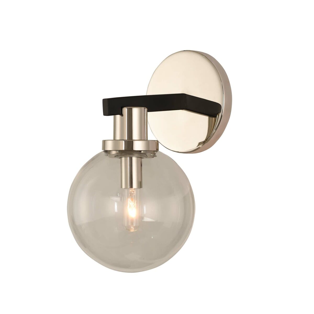 Cameo 10" Wall Sconce in Matte Black Finish With Nickel Accent