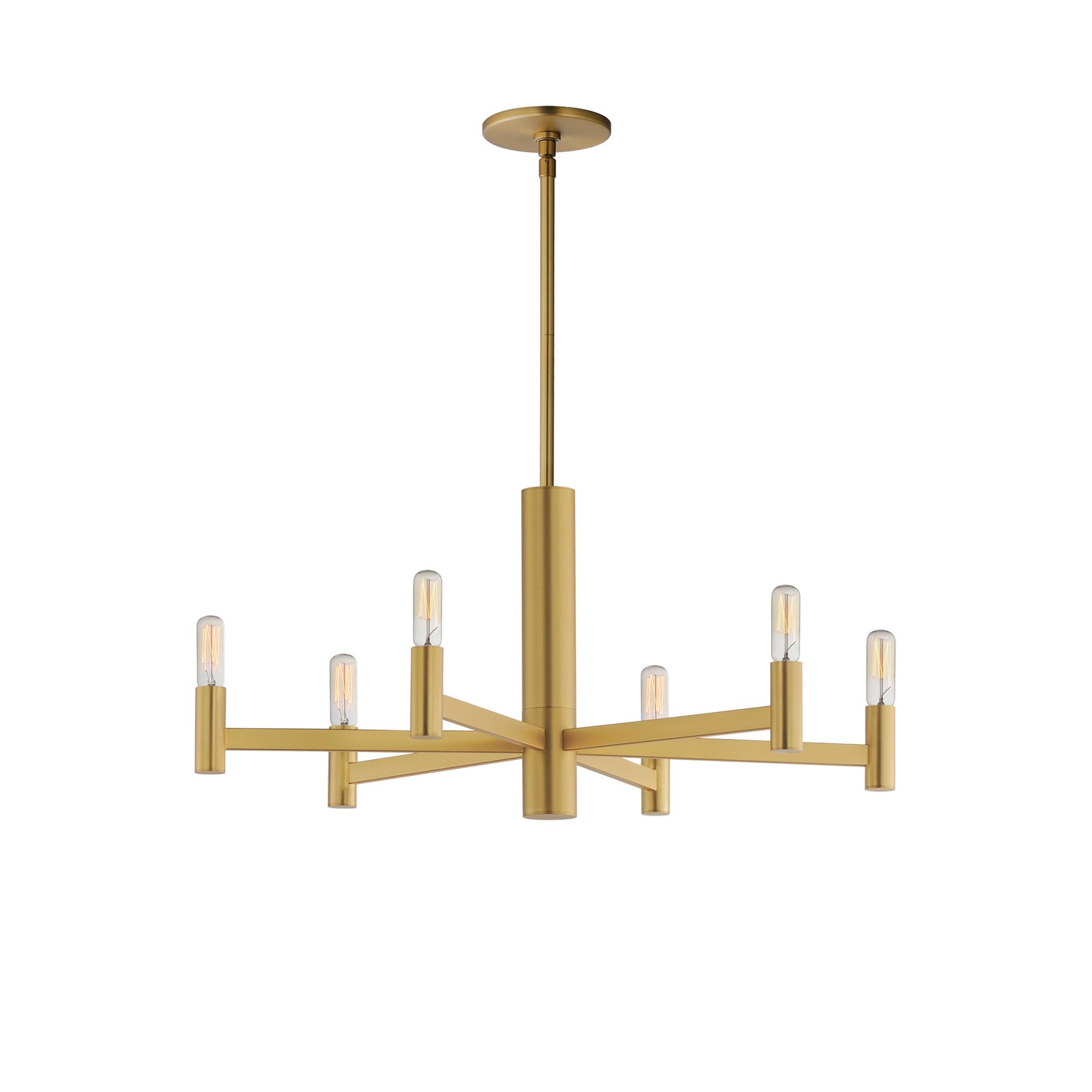 Natural Aged Brass Six Light Chandelier from the Emana Collection