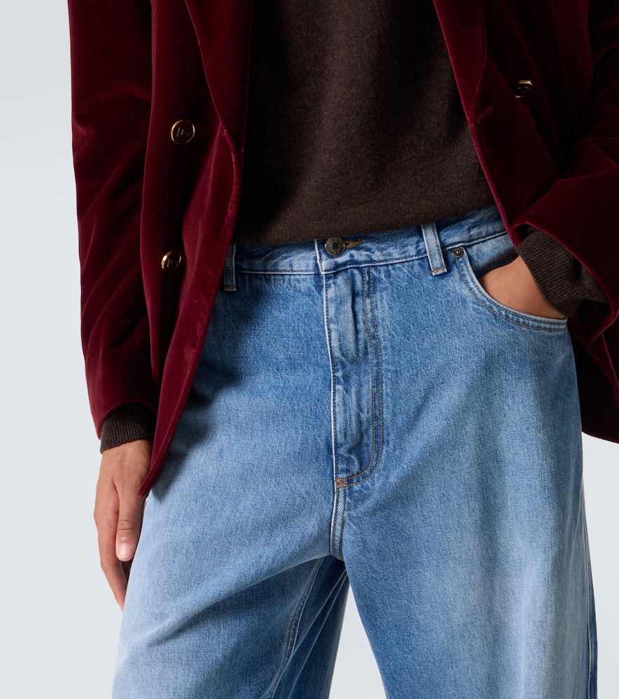 Mid-rise wide-leg jeans