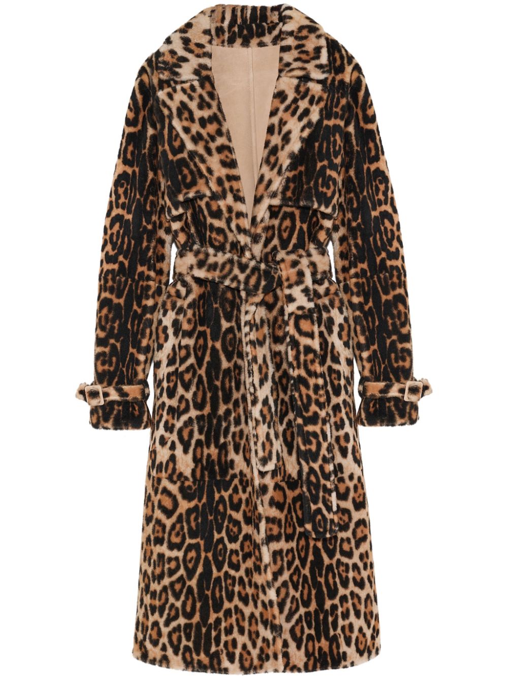 Shearling trench coat - Brown