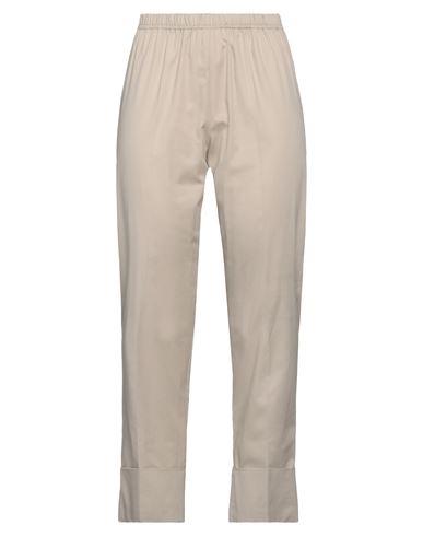 Woman Pants Beige Size S Cotton, Elastic fibres
