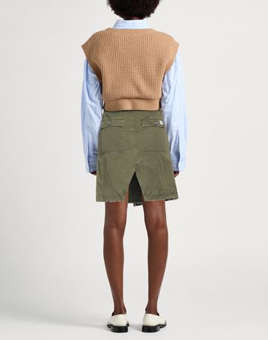 Woman Mini skirt Military green Size 6 Cotton
