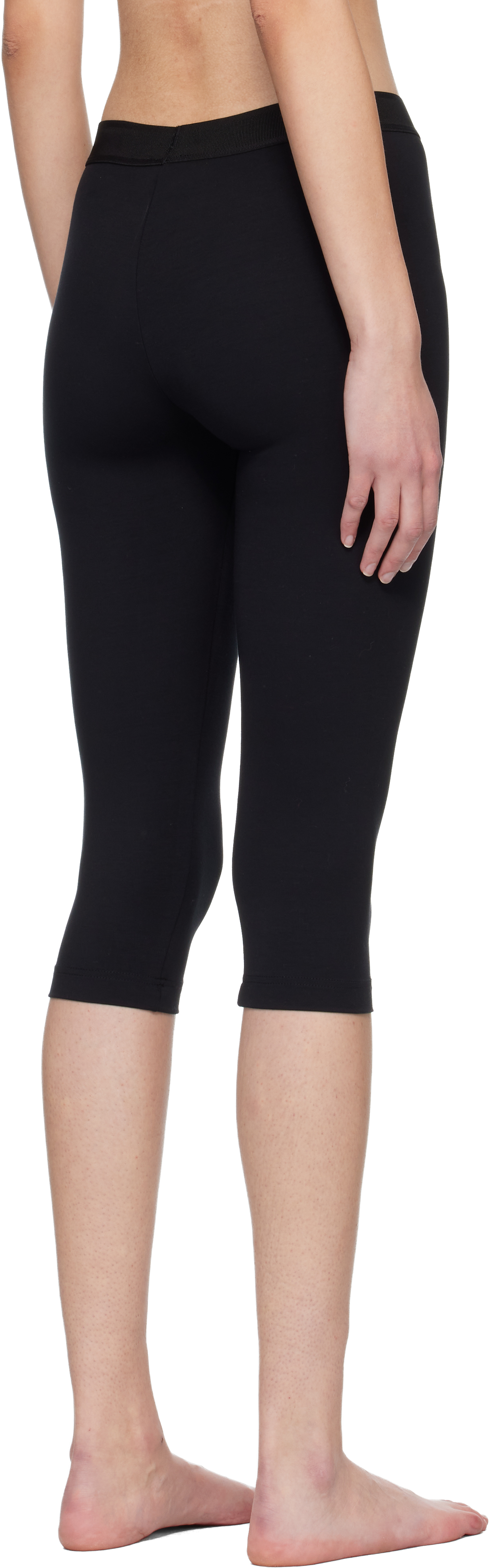 Black Modal Yoga Short Leggings.