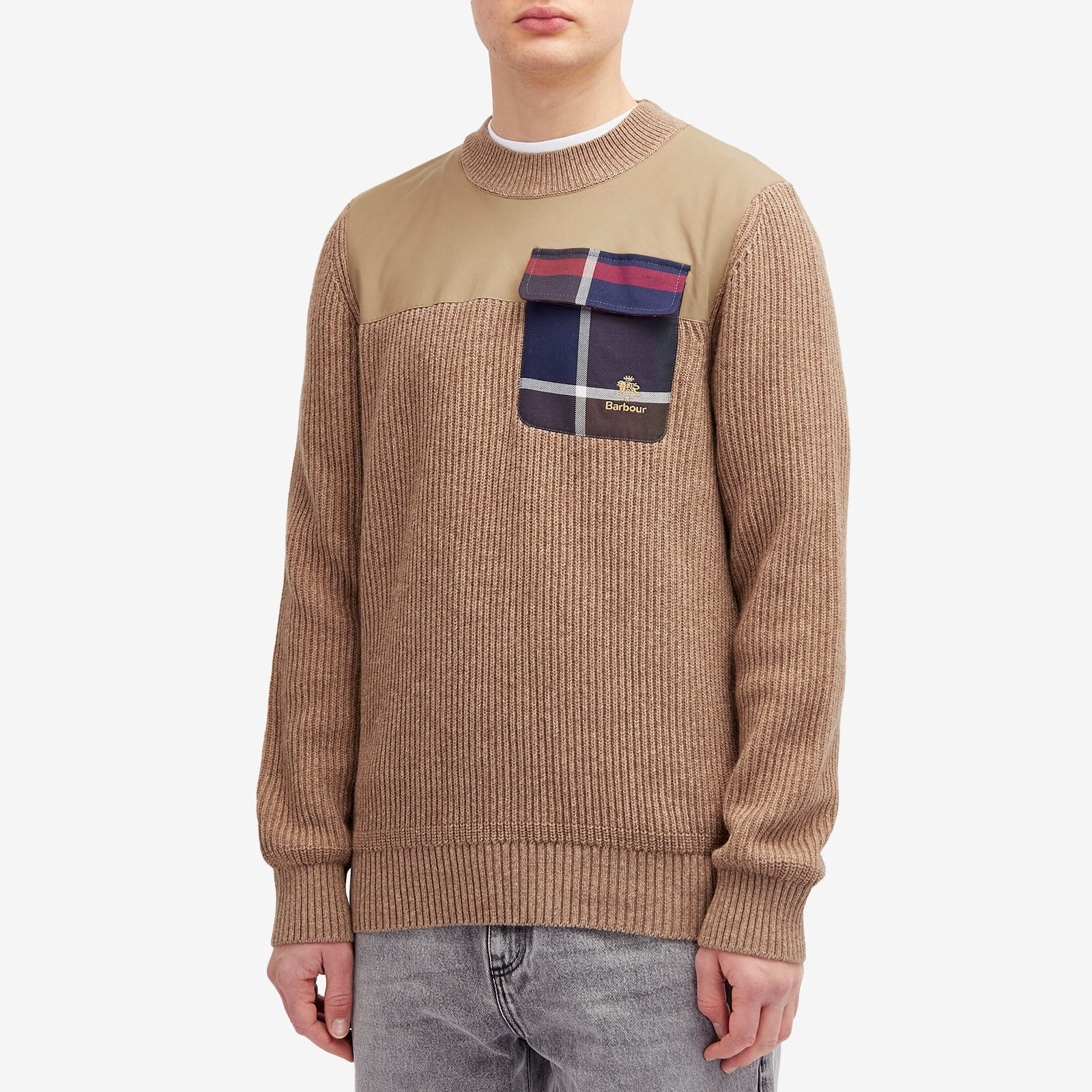 Men's x Baracuta Miller Crew Knit Jumper in Tan