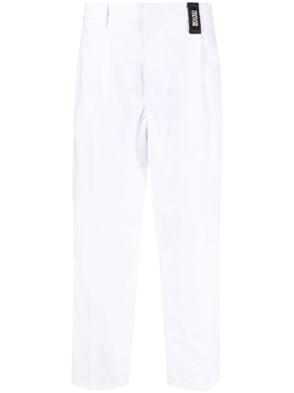 Mid-rise straight-leg trousers - White