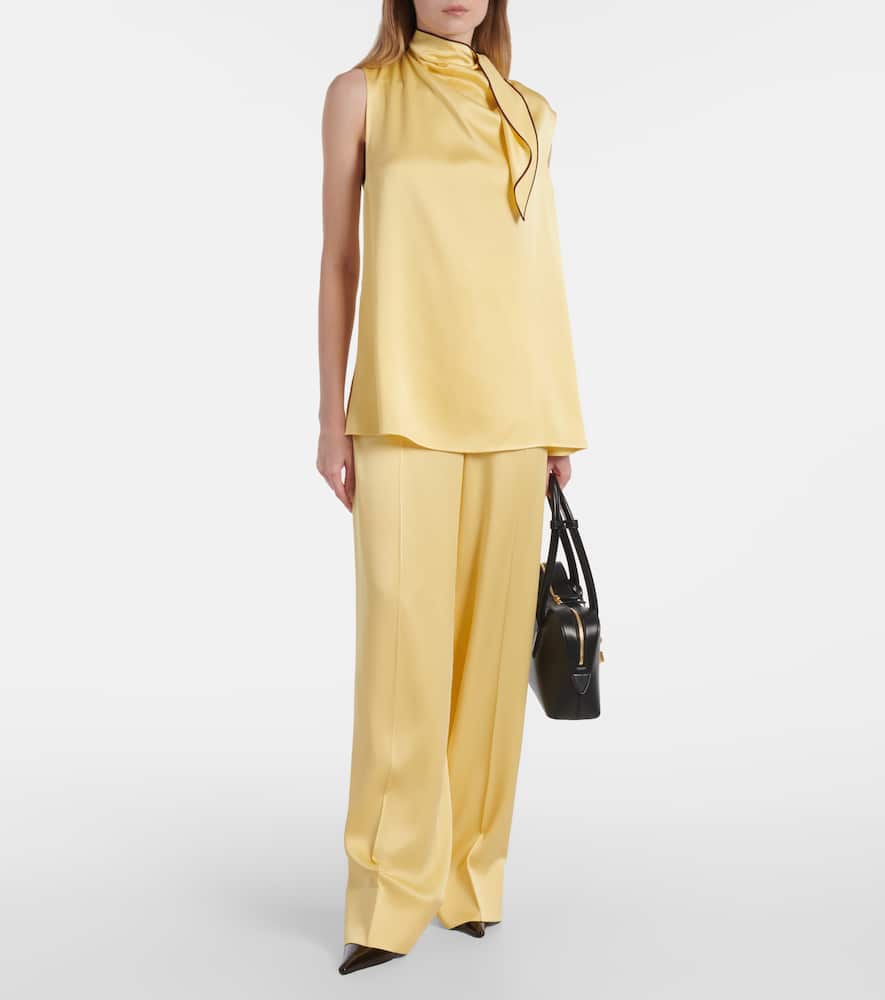 High-rise wide-leg pants
