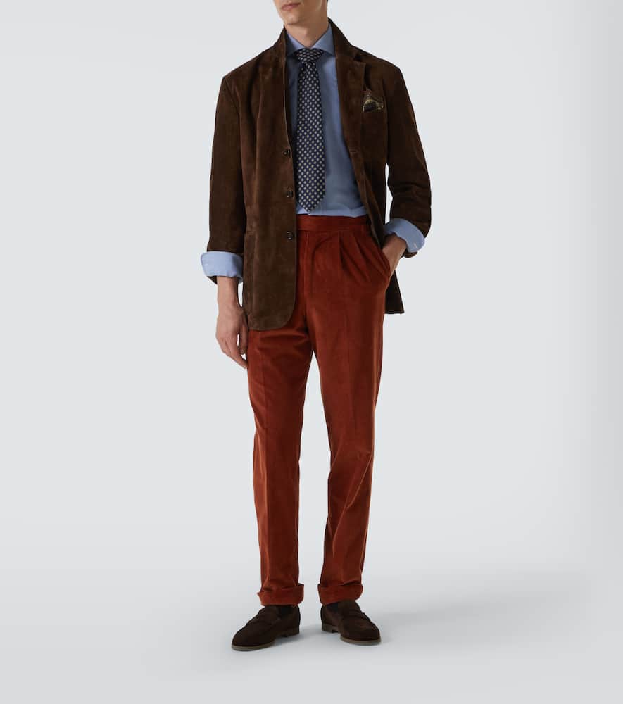 Cotton and silk corduroy pants