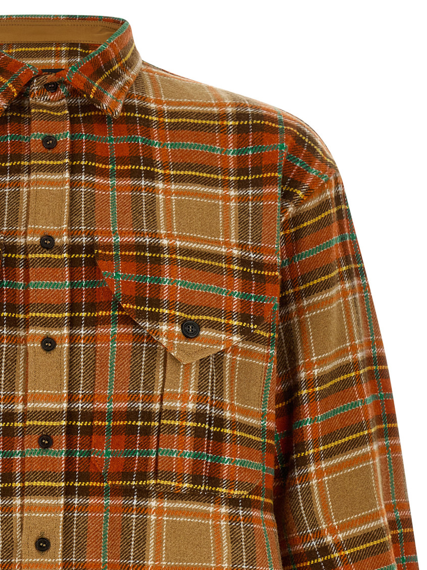 Orange Relaxed Plaid Shirt