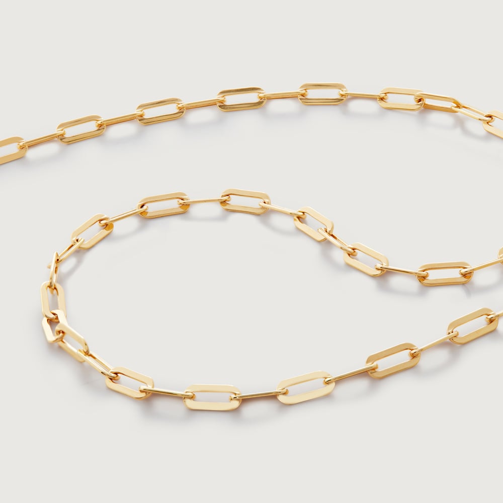 Gold Paperclip Chain Necklace Adjustable 50cm/20'