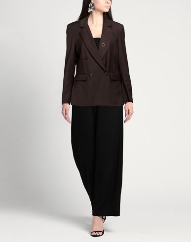 Woman Blazer Dark brown Size 8 Polyester, Viscose, Elastane