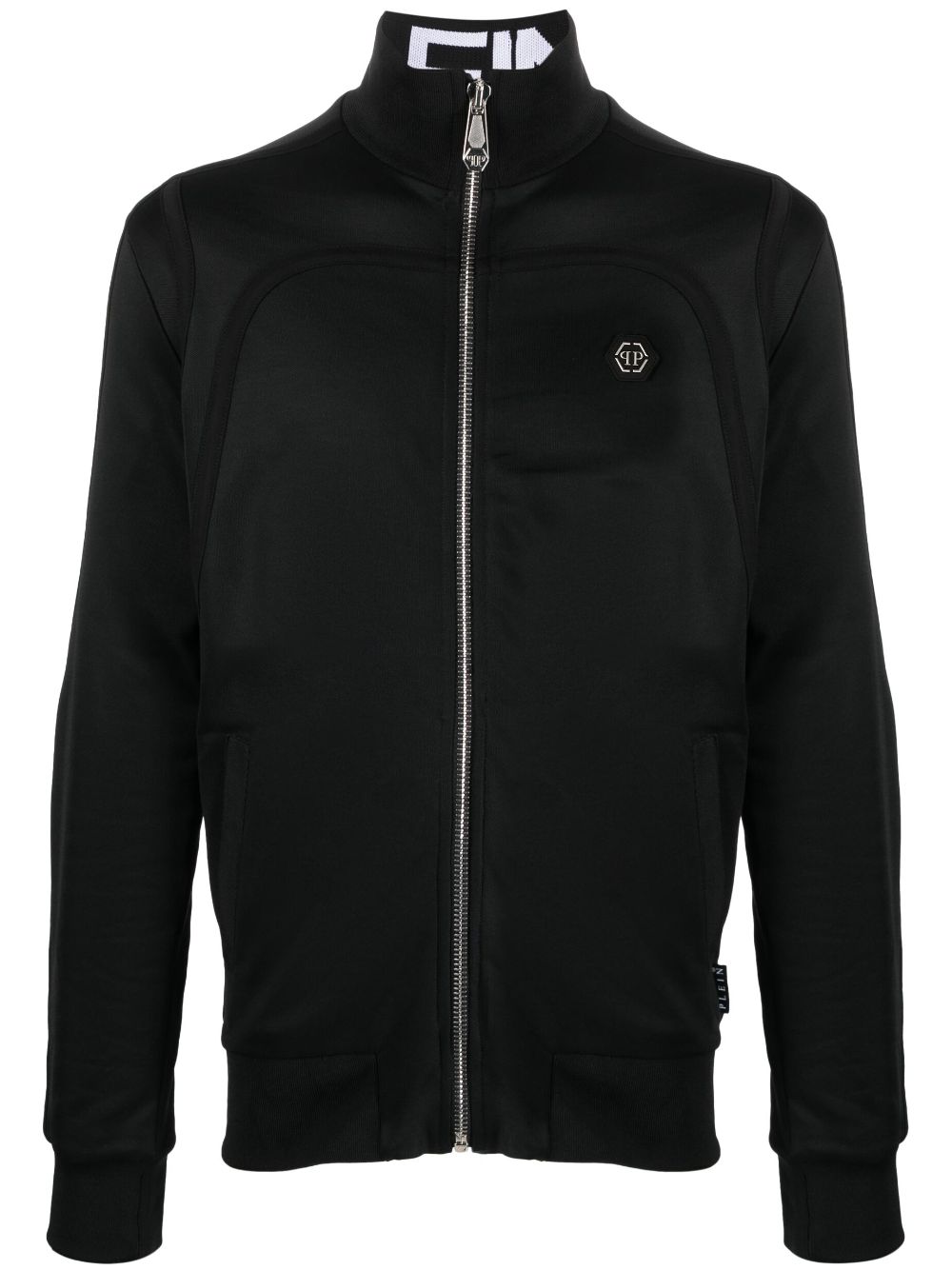 Appliqué-detail bomber jacket - Black