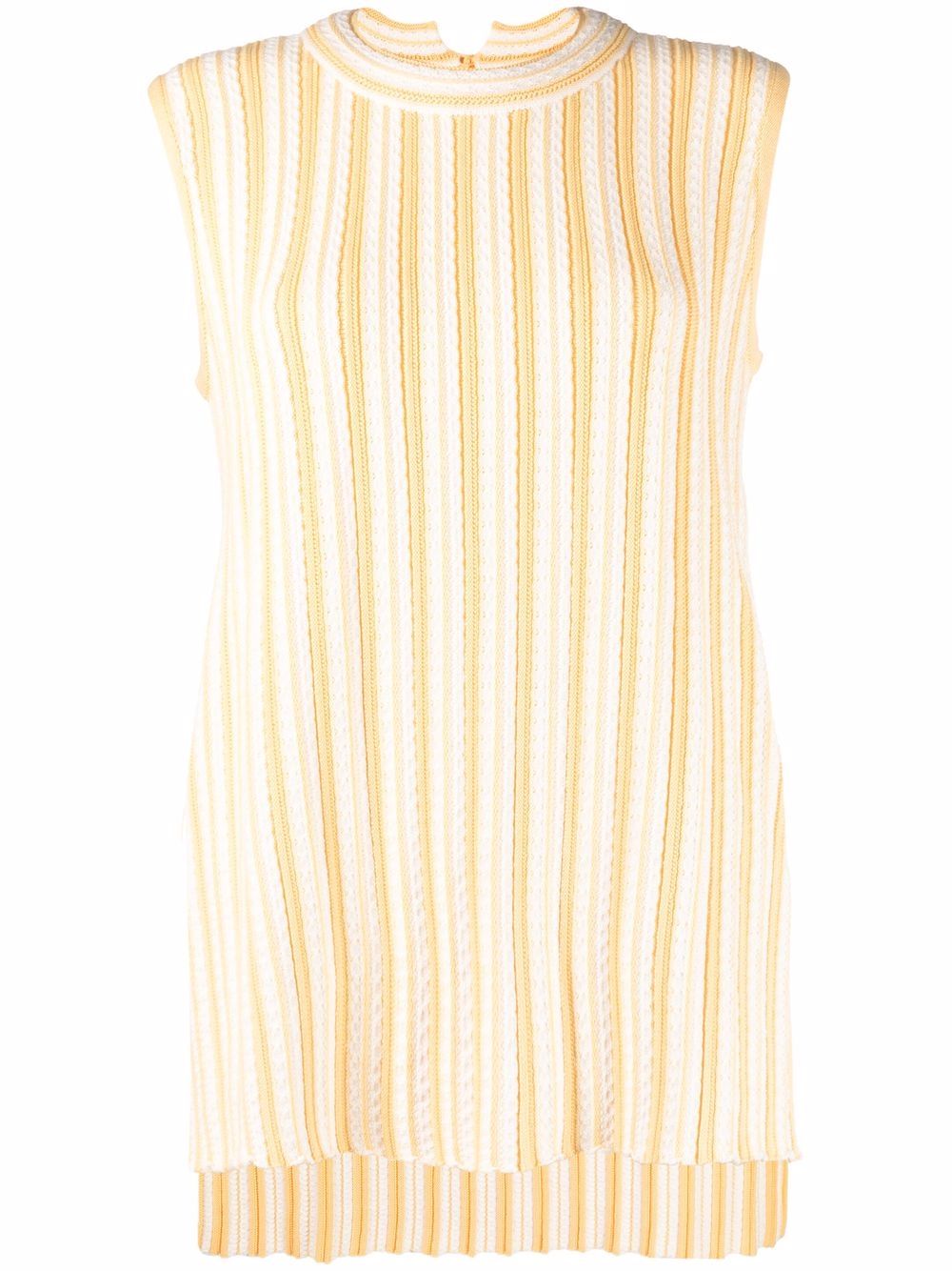 Rib-knit sleeveless top - White