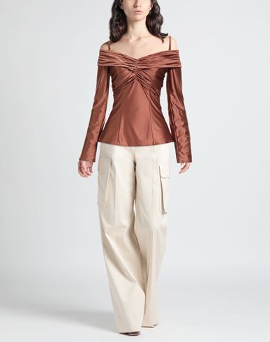 Woman Top Brown Size 10 Polyamide, Elastane
