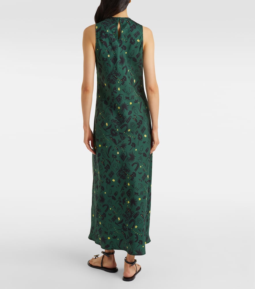 Valencia printed silk charmeuse maxi dress