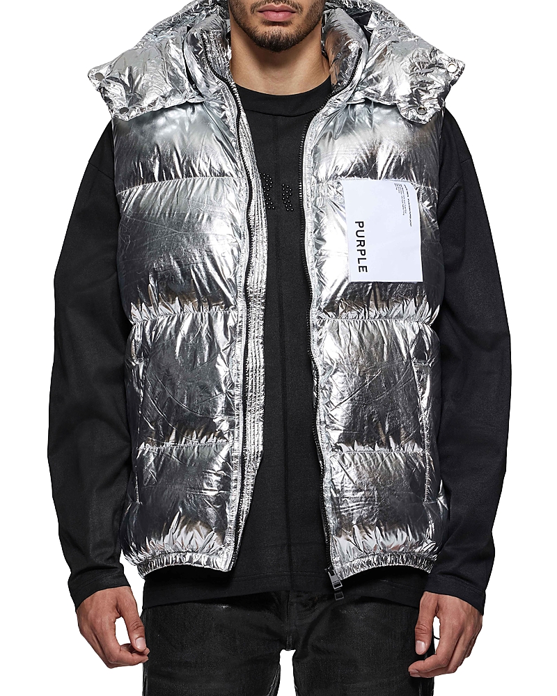 Wordmark puffer vest - Silver