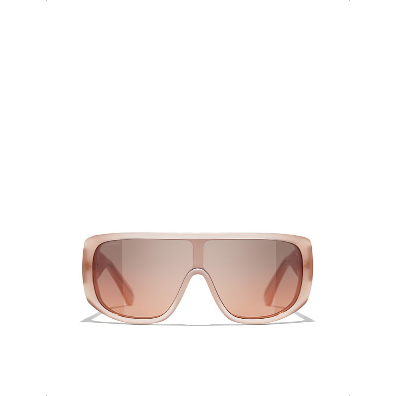 Womens Pink Shield Sunglasses