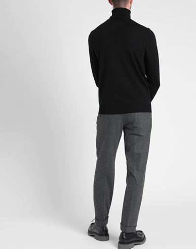 Man Turtleneck Black Size XXL Merino Wool