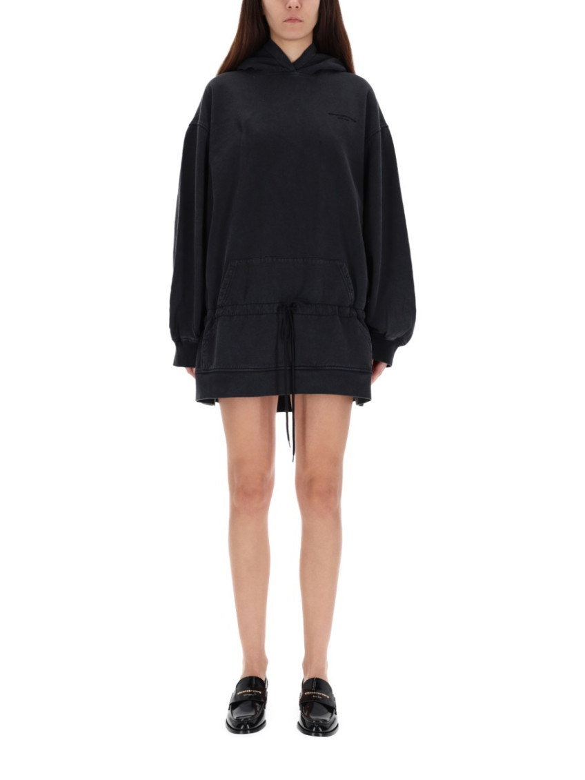 Alexander Wang - longline hooded top dress front pocket