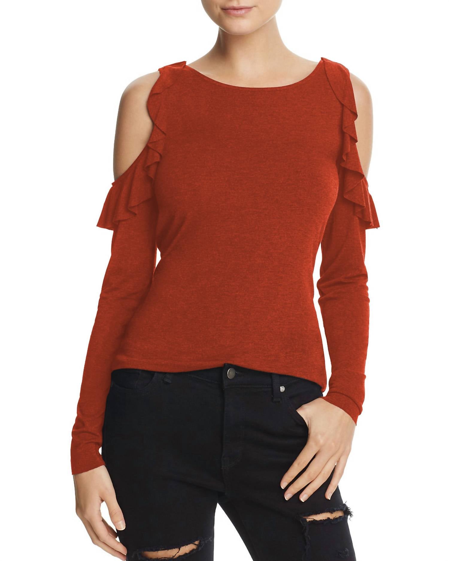 Tinkerbell Long Sleeve Cotton Jersey Top In Rust