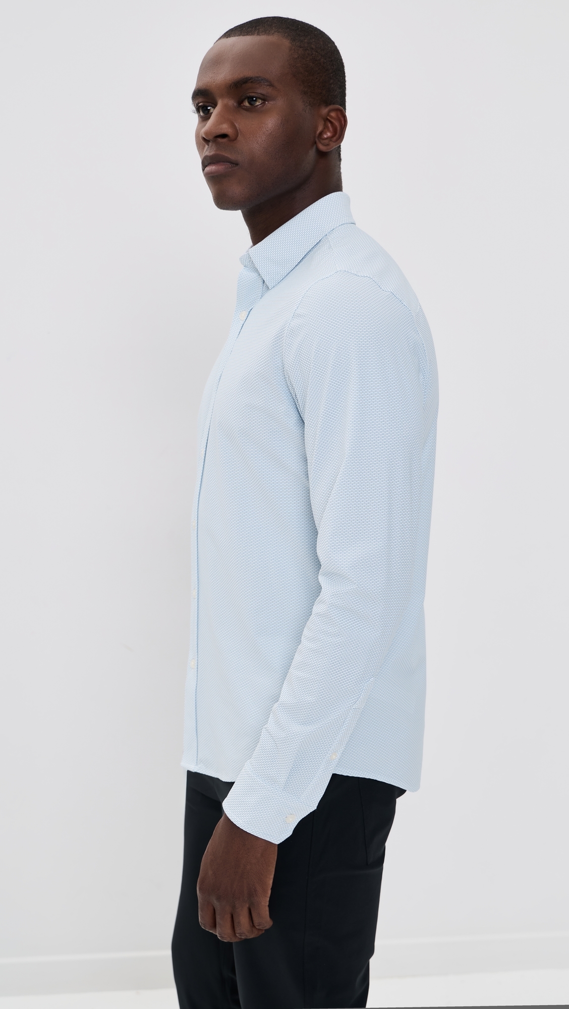 Commuter Shirt Slim Fit Light Blue Wave Geo