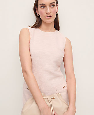 Ann Taylor Petite Tweed Button Pocket Shift Dress
