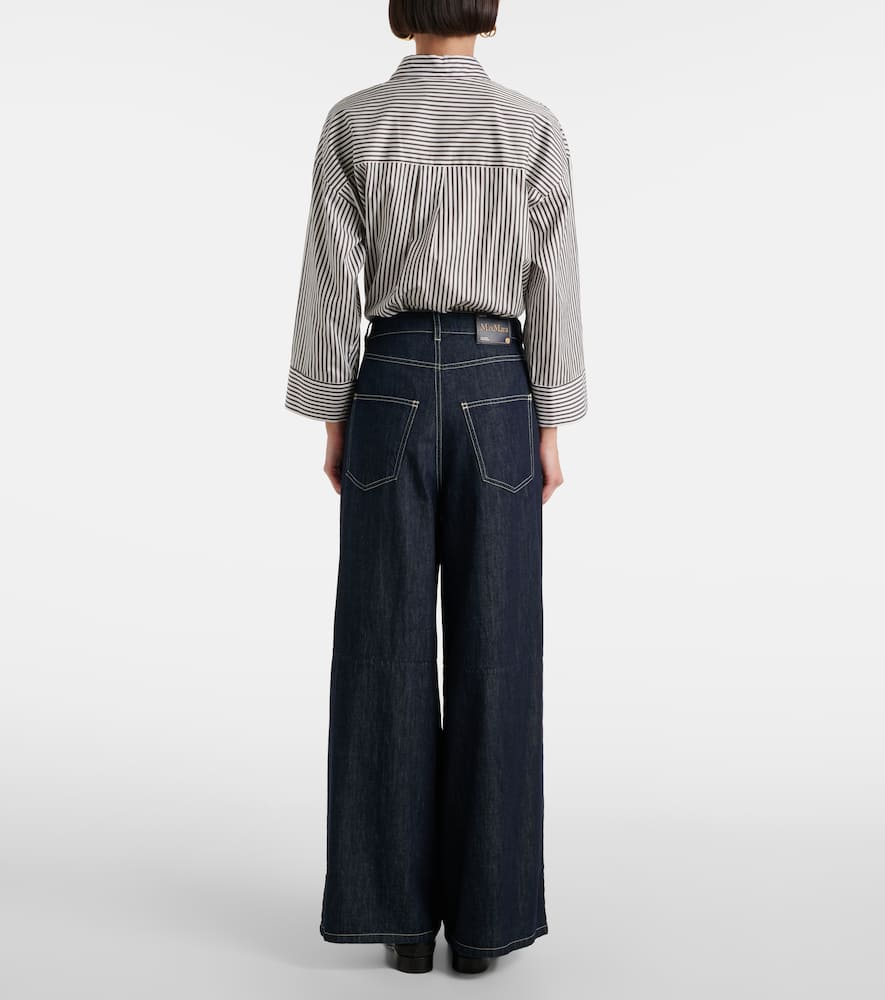 High-rise wide-leg pants