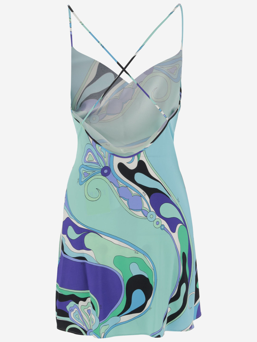 Mini Dress In Orchid Print