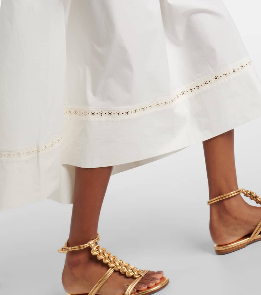 Belted cotton-blend maxi dress