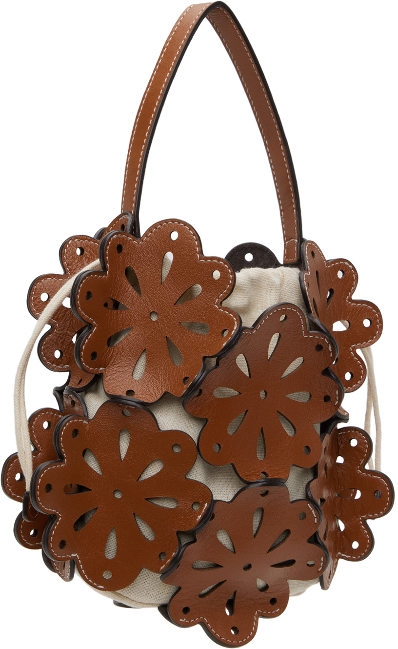 Staud ベージュ&タン Flora Basket バッグ