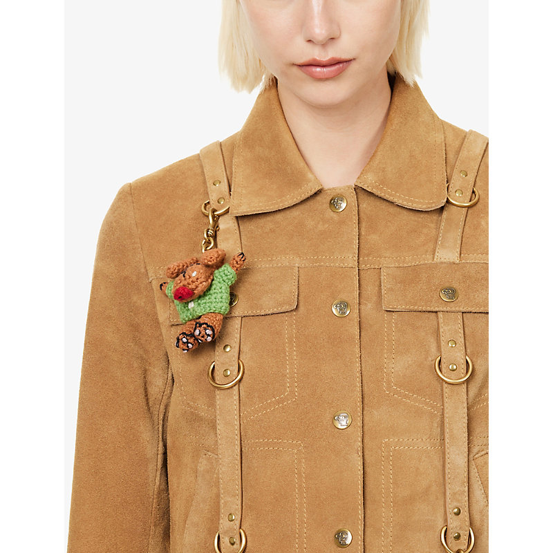 Womens x Brain Dead Strap Charm Leather-Suede Jacket