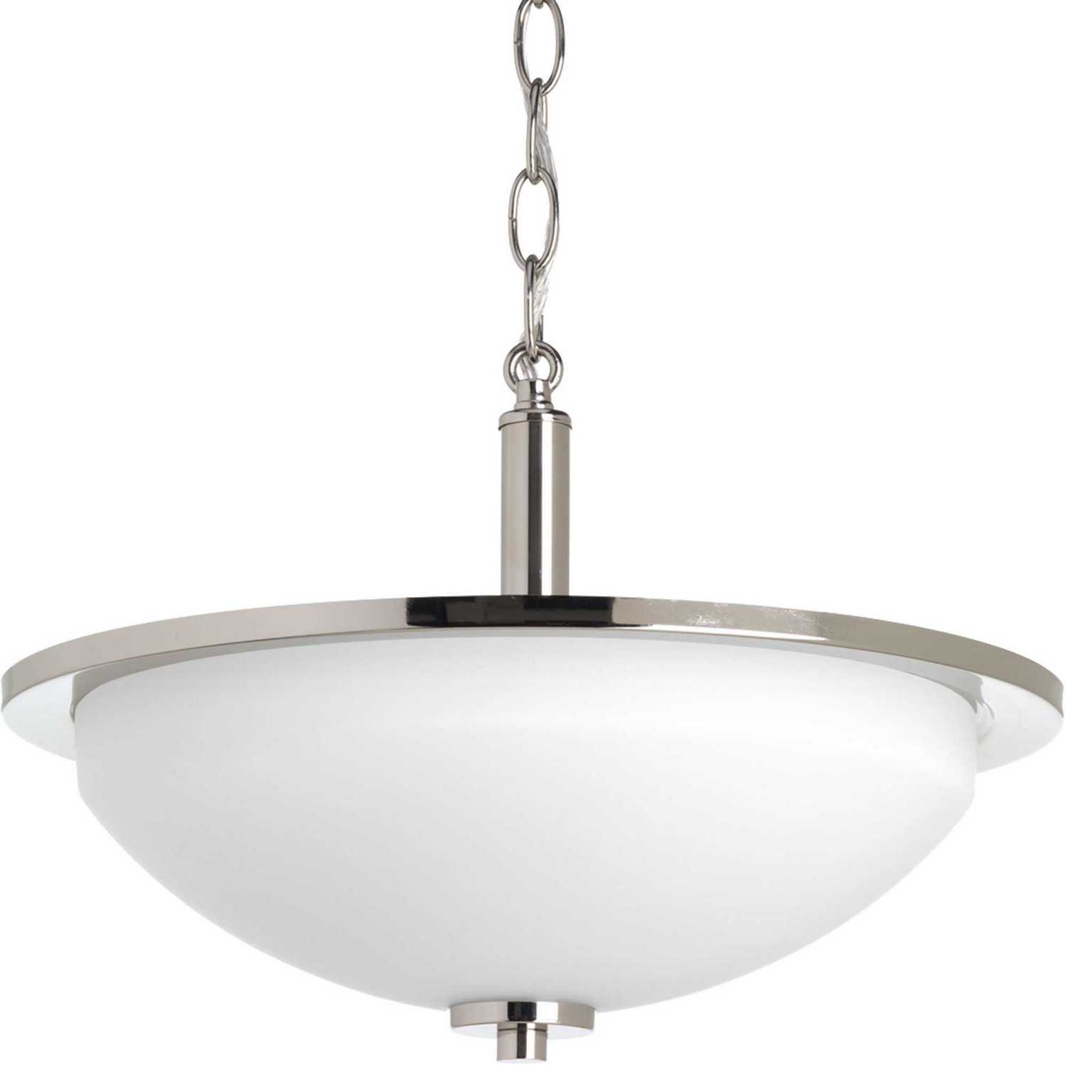Polished Nickel Two Light Semi-Flush Mount from the Replay Collection