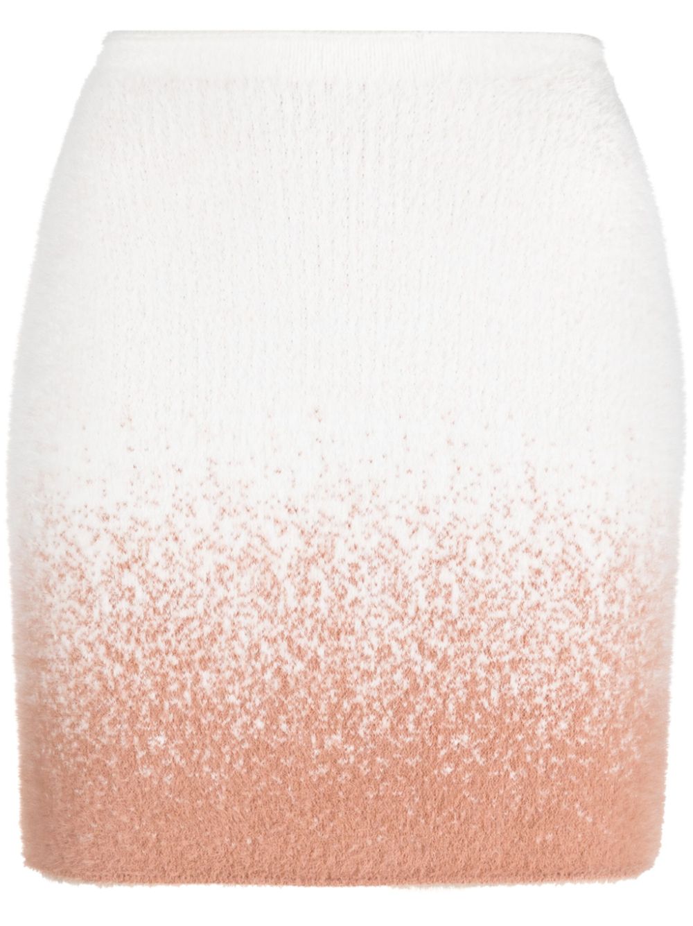Gradient-effect knitted miniskirt - White