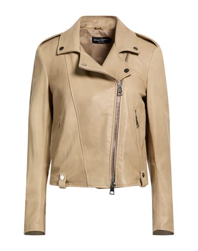 Woman Jacket Sand Size M Leather