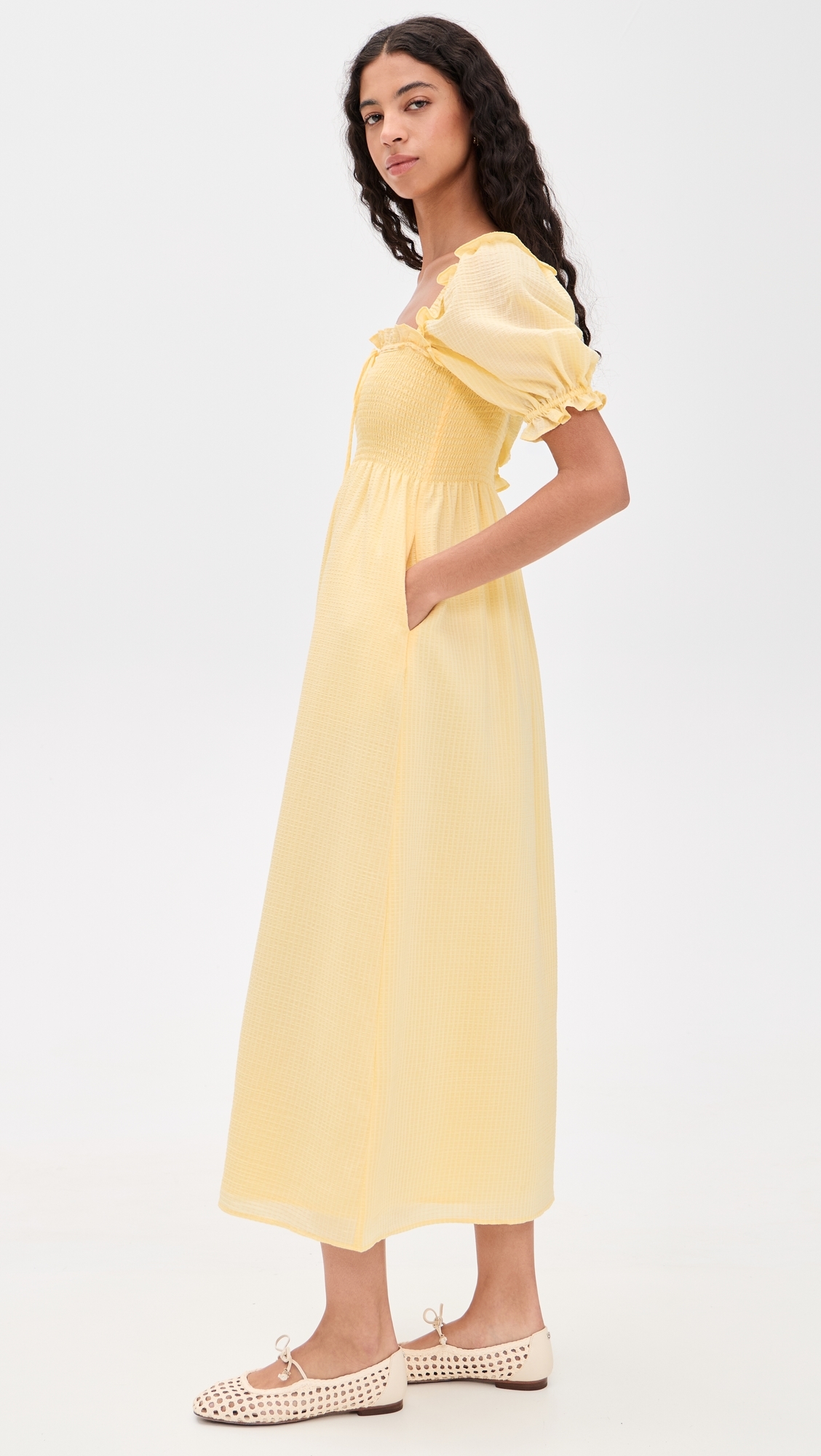The Scarlett Midi Nap Dress Butter Yellow