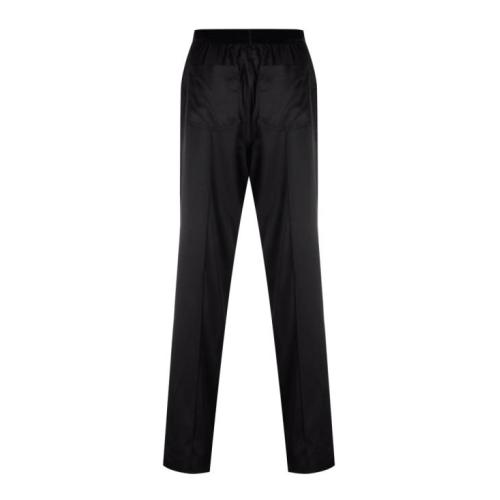 Logo-waistband silk pajama trousers