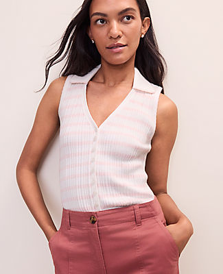 Ann Taylor Weekend Striped Sweater Vest