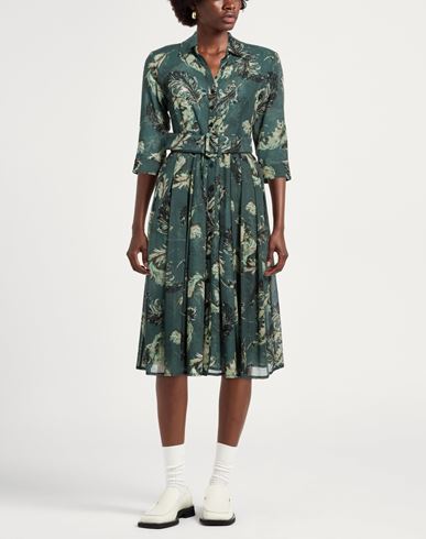 Woman Midi dress Sage green Size 8 Wool