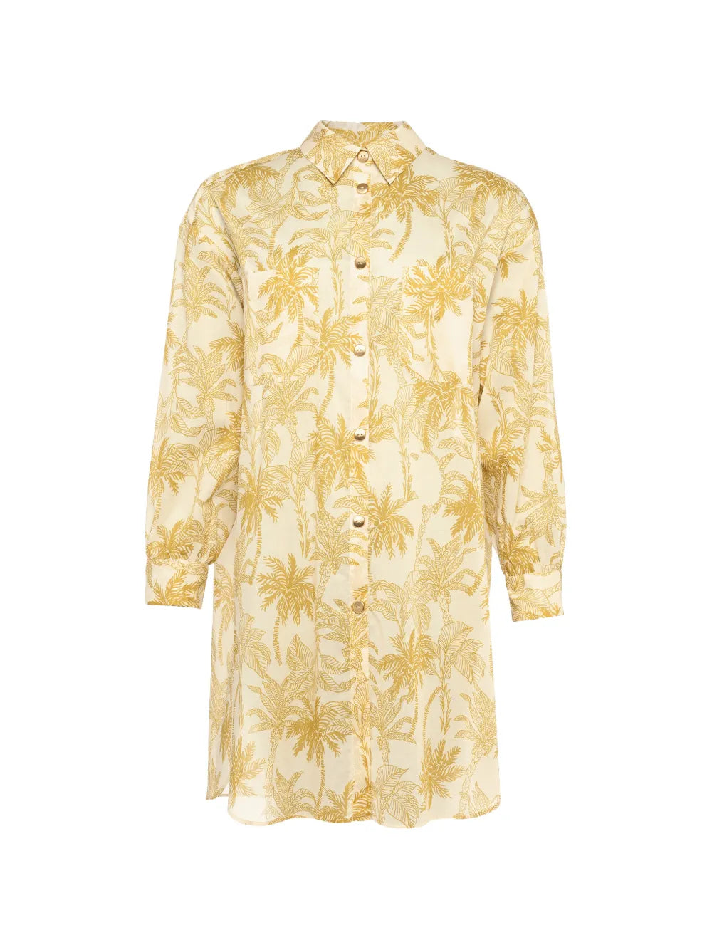 Tropical Floral Print Shirt — Cream