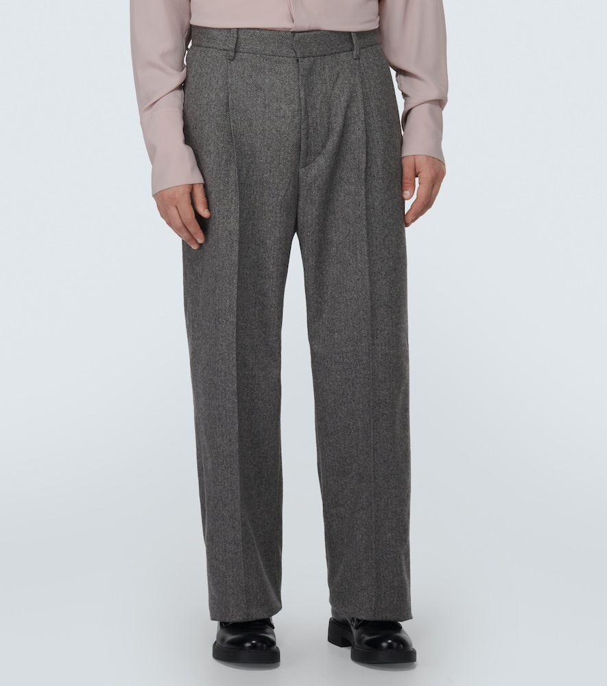 Wool and mohair straight pants