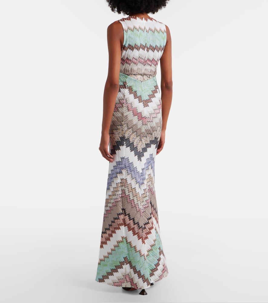 Zigzag lamé maxi dress