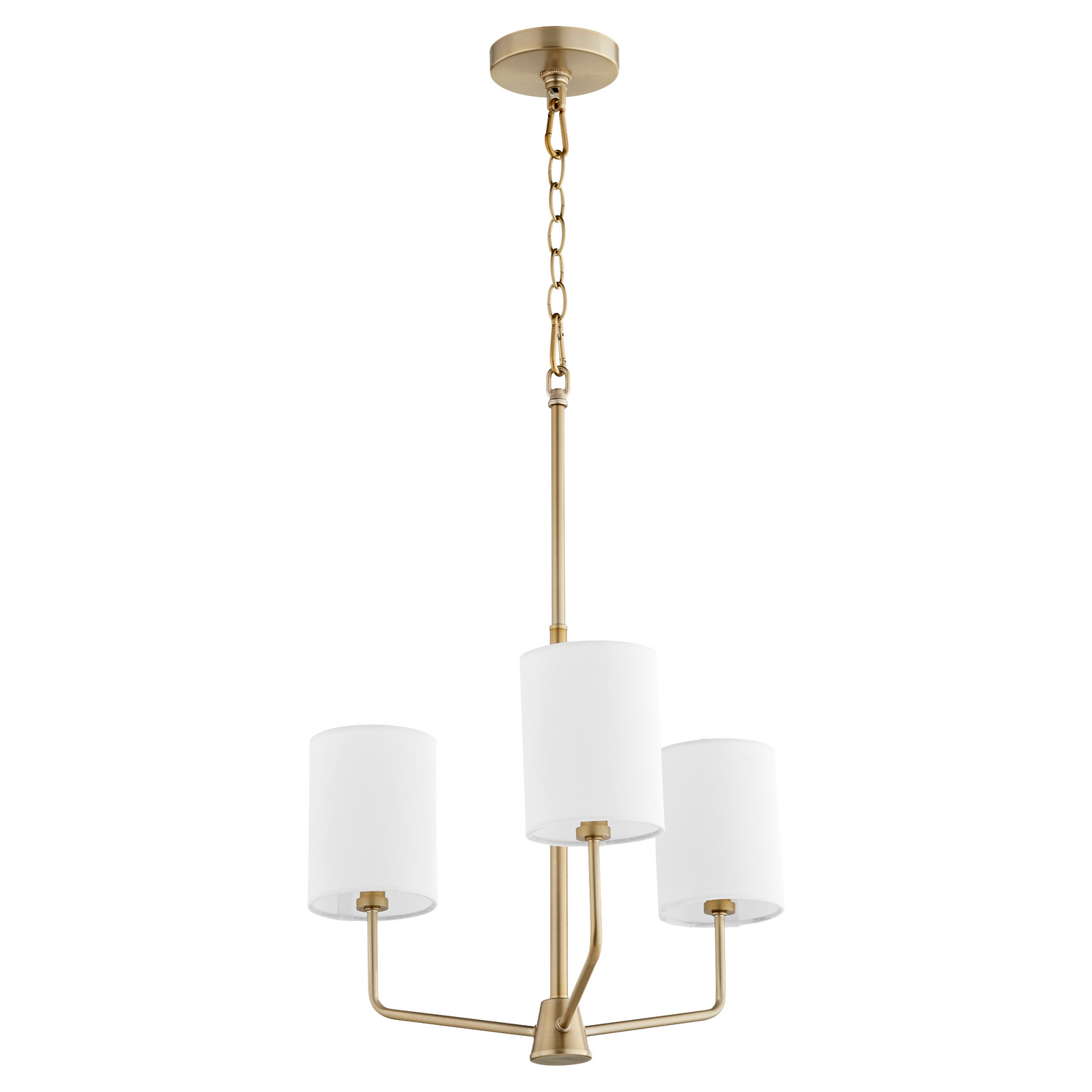 Aged Brass Three Light Chandelier from the Harmony Collection