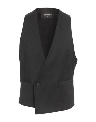 Man Tailored Vest Black Size 38 Polyester, Viscose, Elastane