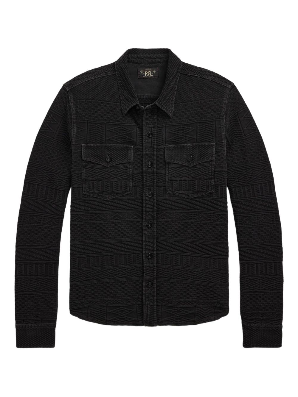 Julius patterned-jacquard shirt - Black