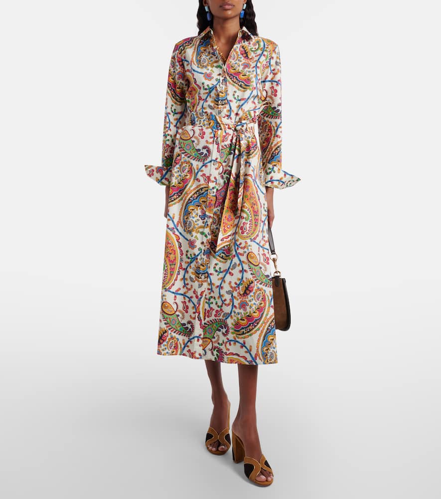 Paisley cotton wrap dress