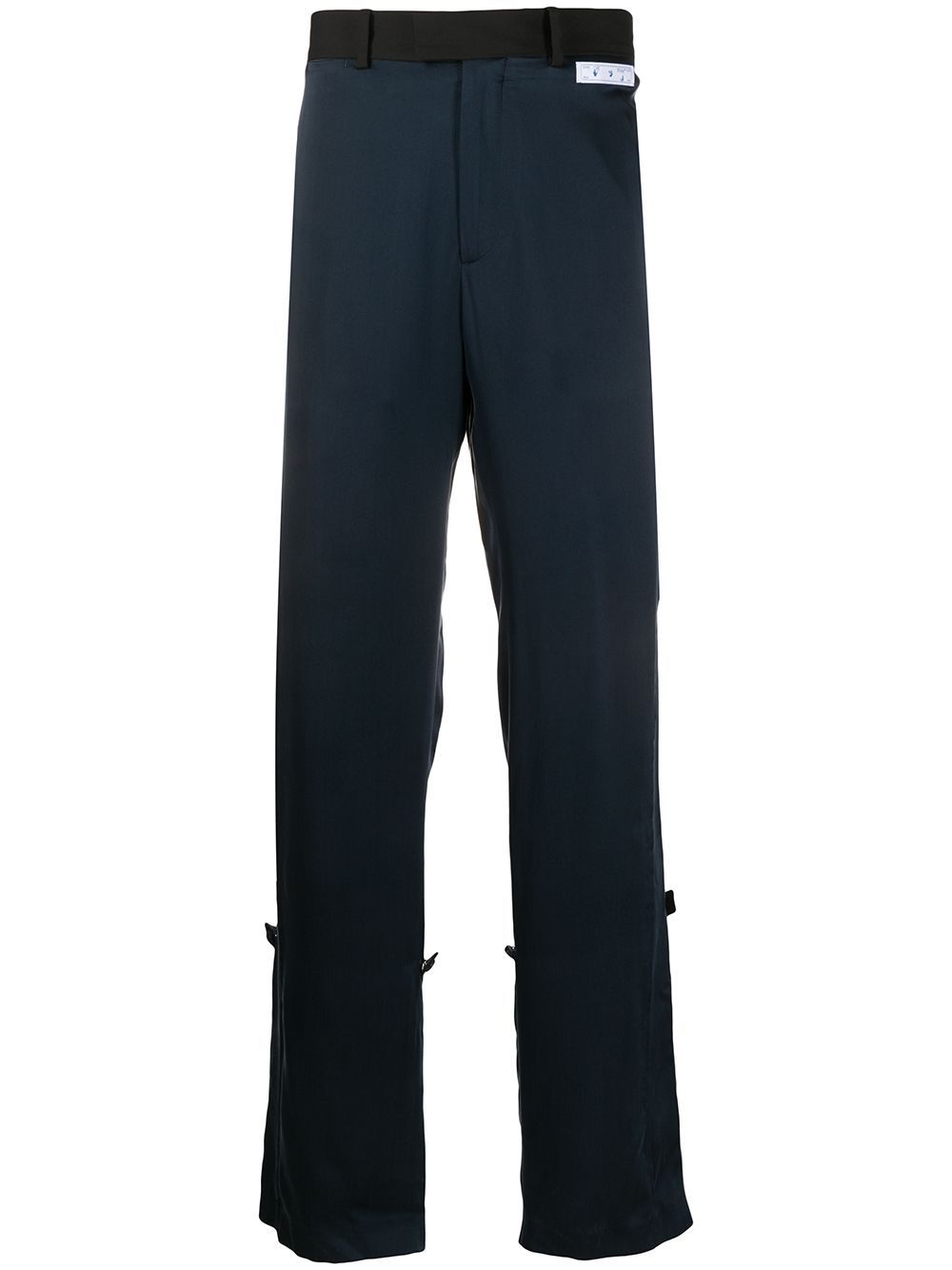 Elongated straight-leg trousers - Black