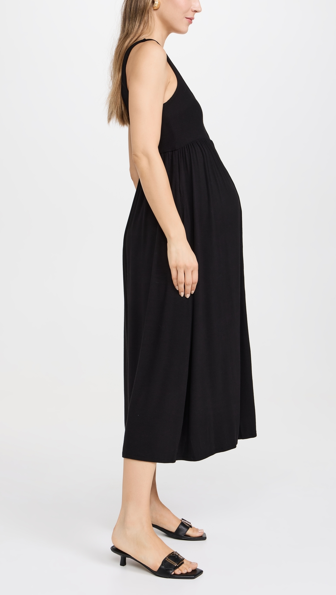 The Softest Rib Nursing Tank Dress Black