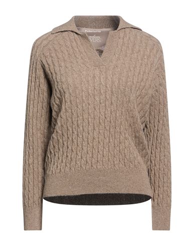 Woman Sweater Khaki Size 2 Cashmere