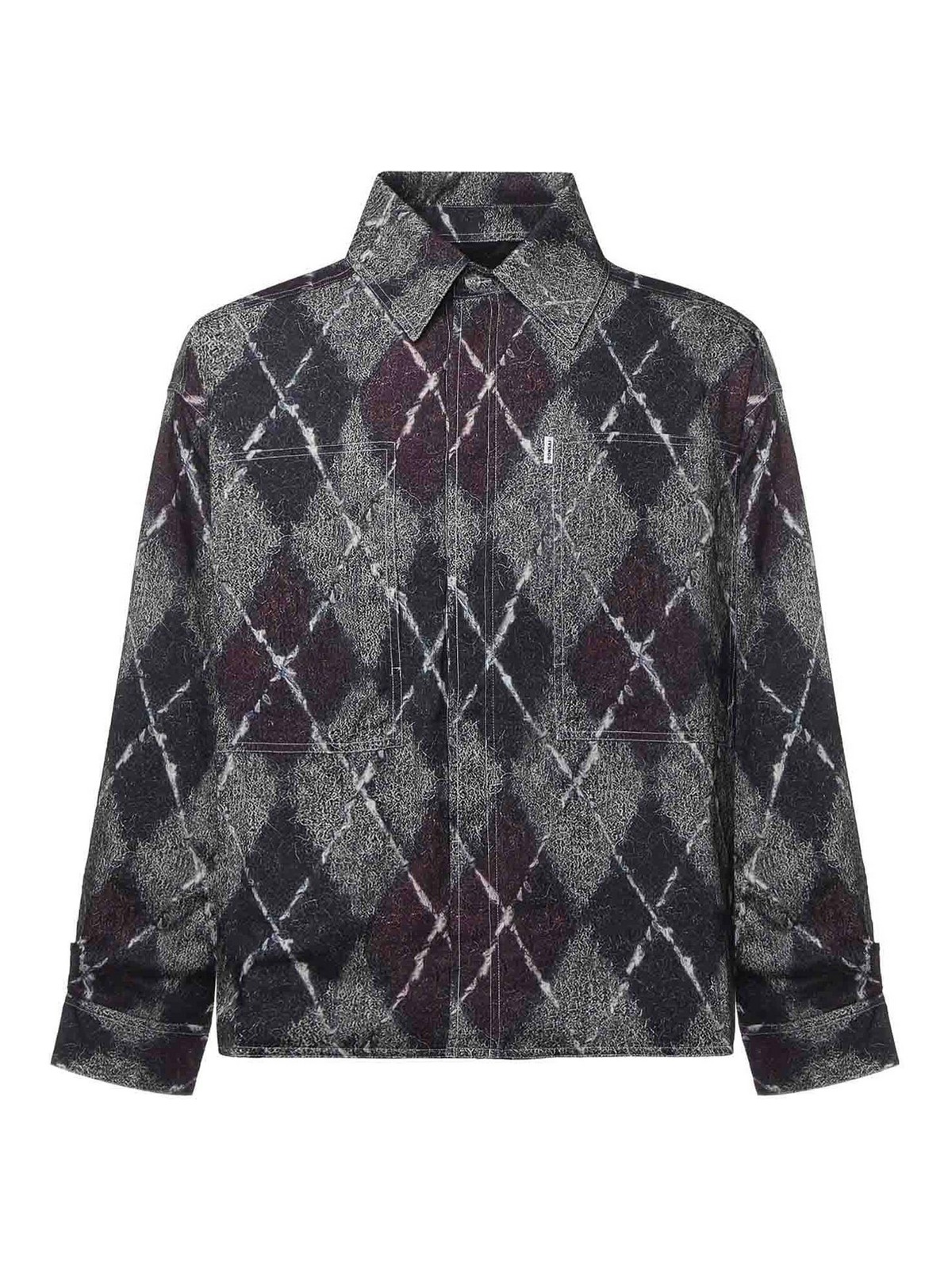 Diamond-Pattern Flannel Shirt