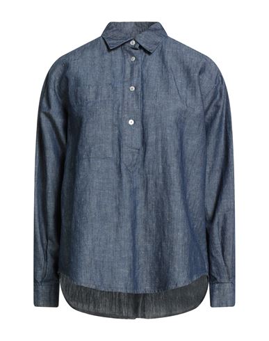 Woman Top Slate blue Size 8 Cotton, Linen